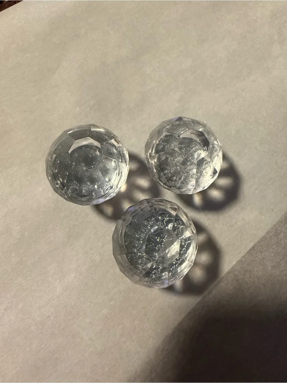 Clear Faceted Crystal-like Resin Drawer Pull - #4 (pk of 3)